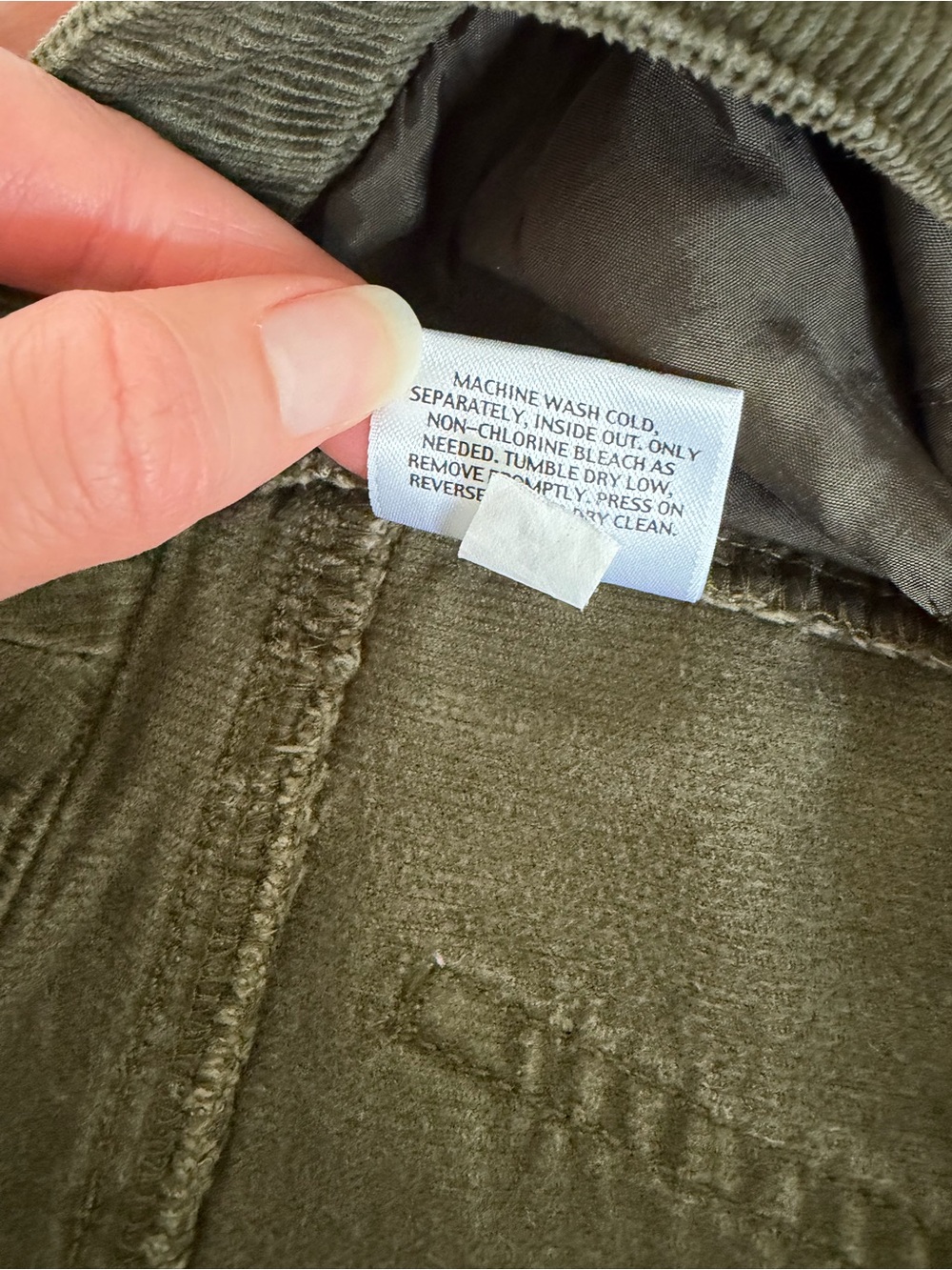 Eileen Fisher Corduroy Pants Olive Green Size 4 Fall Cotton Casual - Picture 5 of 6